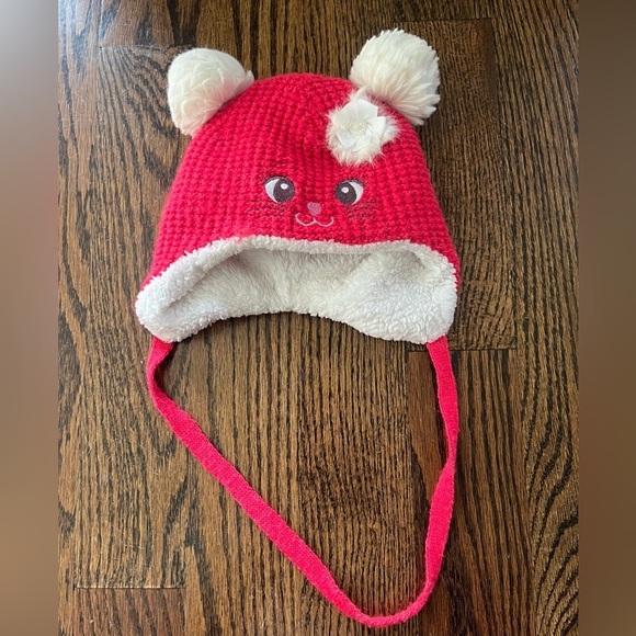 Kraft wool blend winter hat size 2/3 cat print red - Picture 1 of 4